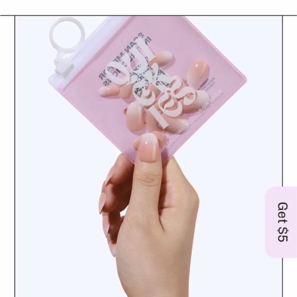 Quickies Pink Press-On Nails